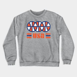 USA Old School Basketball Throwback Crewneck Sweatshirt